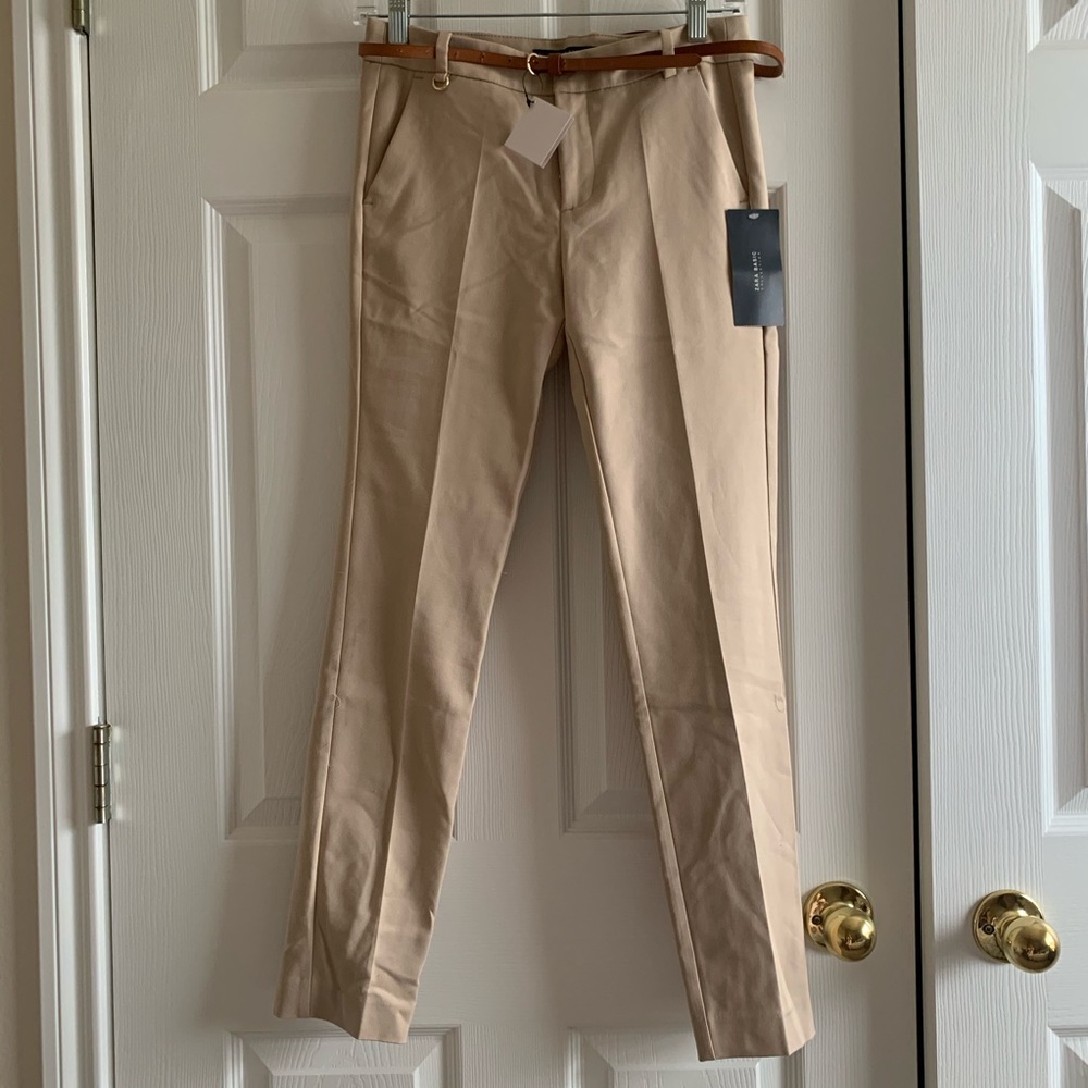 NWT ZARA BEIGE WORK FORMAL PANTS SIZE 2
